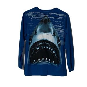 Old Navy Blue Long Sleeve Shark Graphic Tee